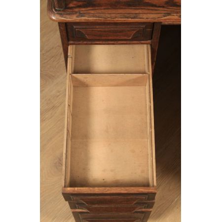 Antiker englischer Rollschreibtisch, Rollpult aus Eiche / roll top pedestal office desk, circa 1920 George V