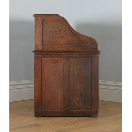 Antiker englischer Rollschreibtisch, Rollpult aus Eiche / roll top pedestal office desk, circa 1920 George V