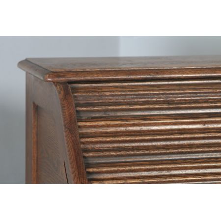 Antiker englischer Rollschreibtisch, Rollpult aus Eiche / roll top pedestal office desk, circa 1920 George V