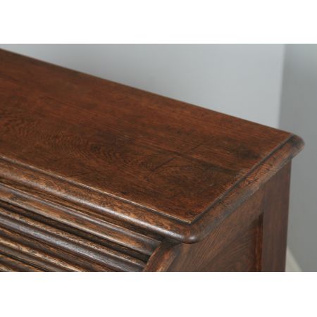 Antiker englischer Rollschreibtisch, Rollpult aus Eiche / roll top pedestal office desk, circa 1920 George V