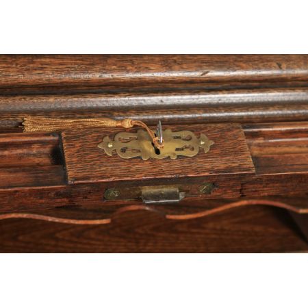 Antiker englischer Rollschreibtisch, Rollpult aus Eiche / roll top pedestal office desk, circa 1920 George V