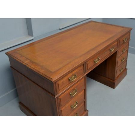  Sockel Schreibtisch, viktorianische Epoche,  Nussbaumholz