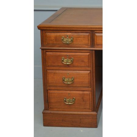  Sockel Schreibtisch, viktorianische Epoche,  Nussbaumholz