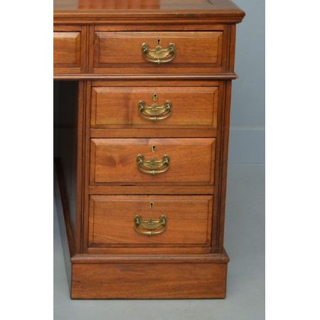  Sockel Schreibtisch, viktorianische Epoche,  Nussbaumholz