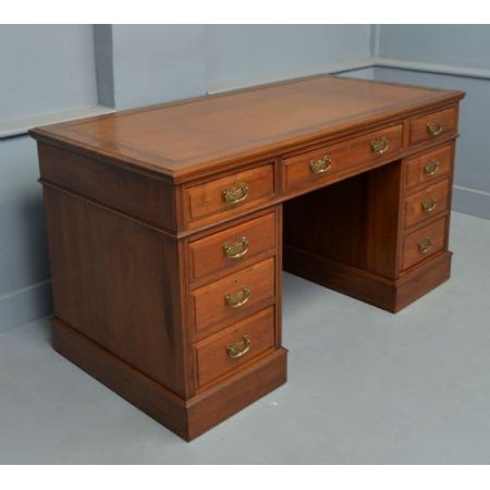  Sockel Schreibtisch, viktorianische Epoche,  Nussbaumholz