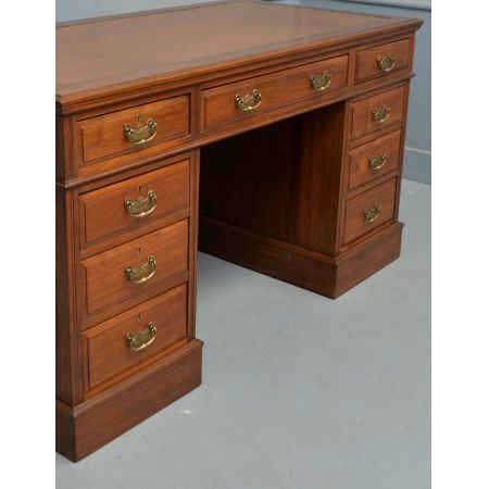  Sockel Schreibtisch, viktorianische Epoche,  Nussbaumholz