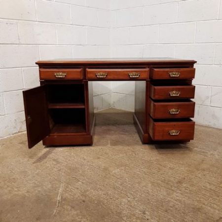 Antiker Mahagoni Schreibtisch, ca. 1890, spät viktorianisch