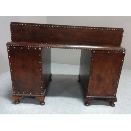 Art-Deco Schreibtisch, Leder ,Nussbaum