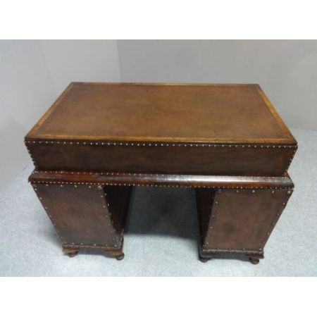 Art-Deco Schreibtisch, Leder ,Nussbaum