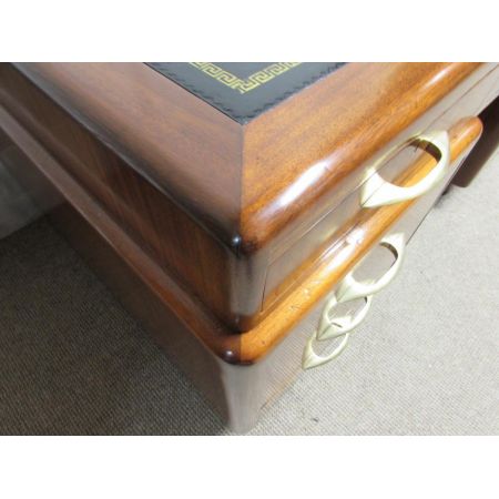 Art Deco Nussbaum Schreibtisch / Pedestal Table 