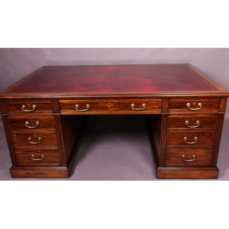 antiker Partners Schreibtisch,  spät viktorianisch, 1900