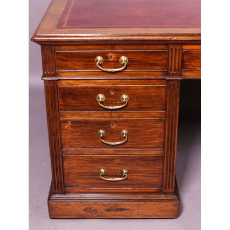 antiker Partners Schreibtisch,  spät viktorianisch, 1900