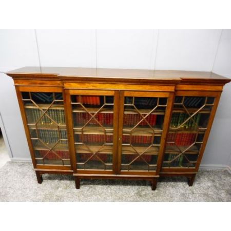  Mahagoniholz breakfront Bücherregal, edwardian Stil