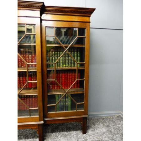  Mahagoniholz breakfront Bücherregal, edwardian Stil