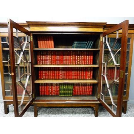  Mahagoniholz breakfront Bücherregal, edwardian Stil