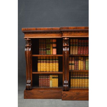 Palisander Breakfront offenes Bücherregal, William IV 