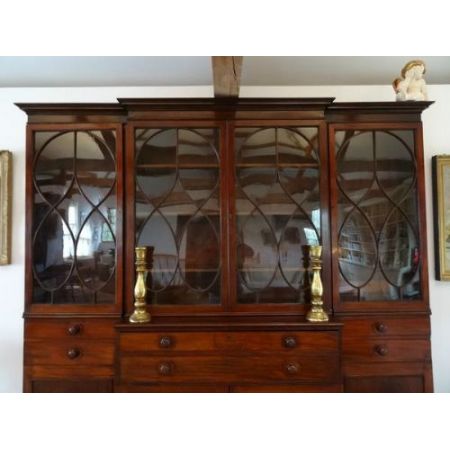 antikes breakfront secretair, bücherregal,  mahagoni