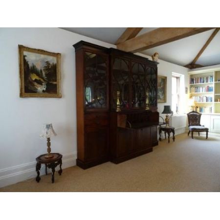 antikes breakfront secretair, bücherregal,  mahagoni