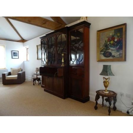 antikes breakfront secretair, bücherregal,  mahagoni