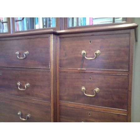 antikes  Mahagoni Breakfront Sekretär Bücherregal