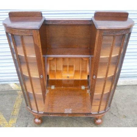 antiker Bücherschrank aus Eichenholz