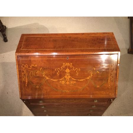  Mahagoni-Intarsien-Bureau, antik,  edwardian Design