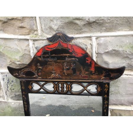 lackierter Chinoiserie Pagode Top Pier Spiegel
