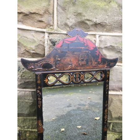 lackierter Chinoiserie Pagode Top Pier Spiegel