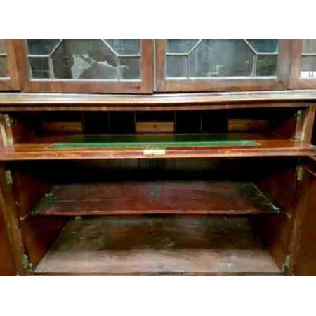 Viktorianischer Massivholz Mahagoni Sekretär Bücherschrank antik