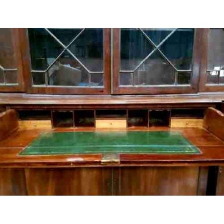 Viktorianischer Massivholz Mahagoni Sekretär Bücherschrank antik