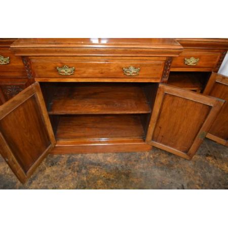 antikes Breakfront Bücherregal, Nussbaum