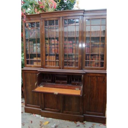 Bücherschrank, Breakfront-Sekretär, Palisander, 19. Jahrhundert, antik 