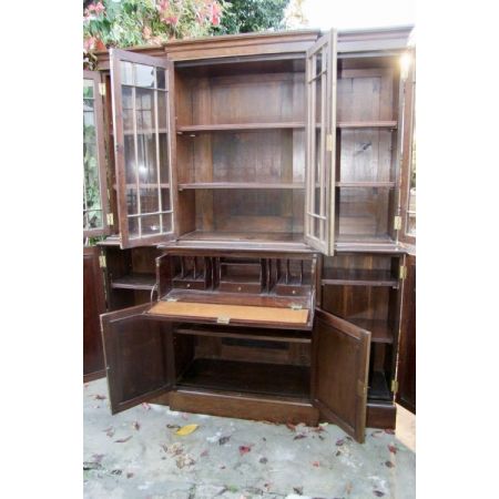 Bücherschrank, Breakfront-Sekretär, Palisander, 19. Jahrhundert, antik 