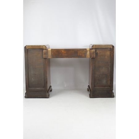 antiker Art Deco Nussbaum Schreibtisch