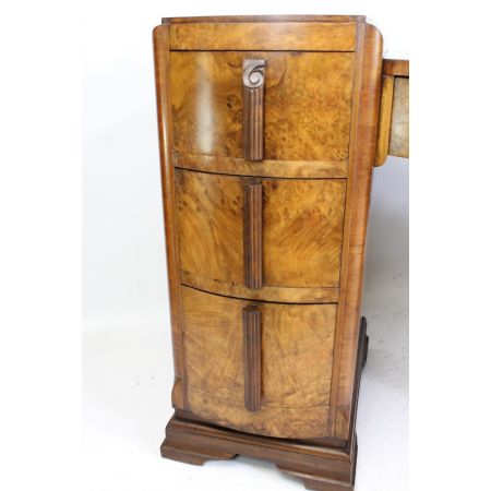 antiker Art Deco Nussbaum Schreibtisch