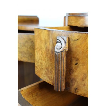 antiker Art Deco Nussbaum Schreibtisch