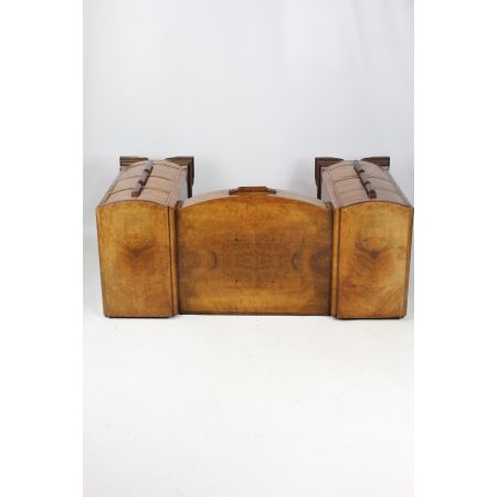 antiker Art Deco Nussbaum Schreibtisch