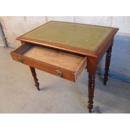 antiker Schreibtisch, Ledertop, Mahagoni, 19. Jahrhundert