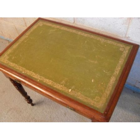 antiker Schreibtisch, Ledertop, Mahagoni, 19. Jahrhundert