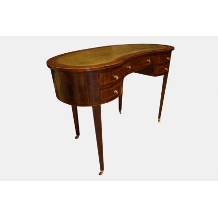 antiker Schreibtisch in Nierenform, Mahagoni