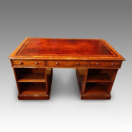 antiker Partners Schreibtisch, Mahagoni , viktorianisch 