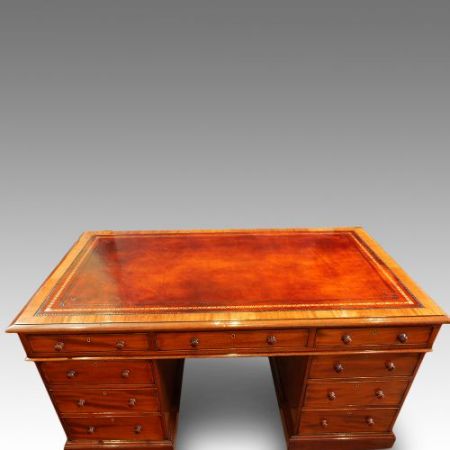 antiker Partners Schreibtisch, Mahagoni , viktorianisch 