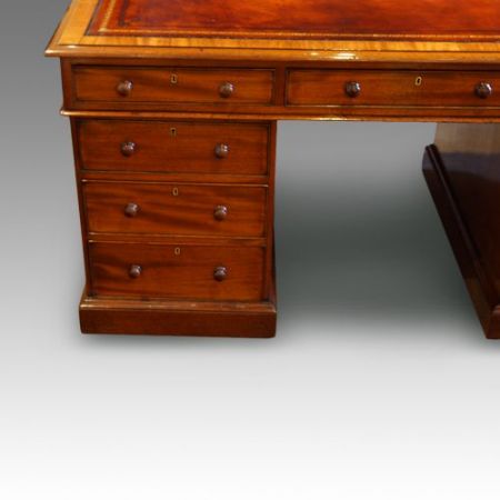 antiker Partners Schreibtisch, Mahagoni , viktorianisch 