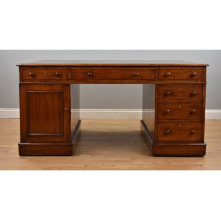 Schreibtisch partners desk Mahagoni Massivholz antik viktorianisch