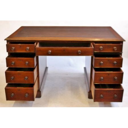 Früh viktorianischer Mahagoni Massivholz partners desk