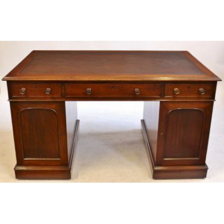 Früh viktorianischer Mahagoni Massivholz partners desk