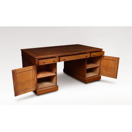 Großer Eiche Schreibtisch partners desk Massivholz antik viktorianisch