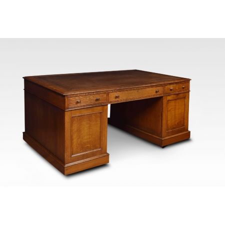 Großer Eiche Schreibtisch partners desk Massivholz antik viktorianisch