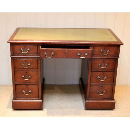 Antiker viktorianischer Pedestal Schreibtisch Pedestal Desk aus Eiche ca 1880