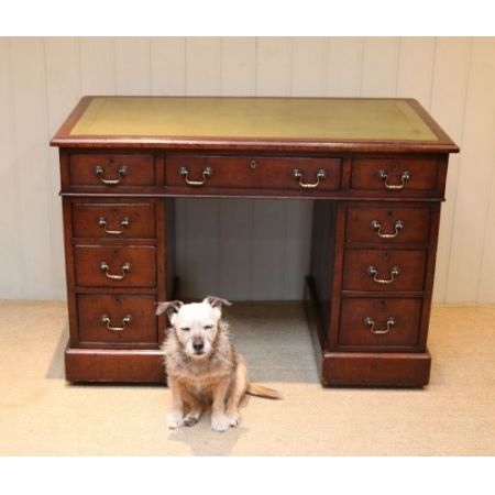 Antiker viktorianischer Pedestal Schreibtisch Pedestal Desk aus Eiche ca 1880